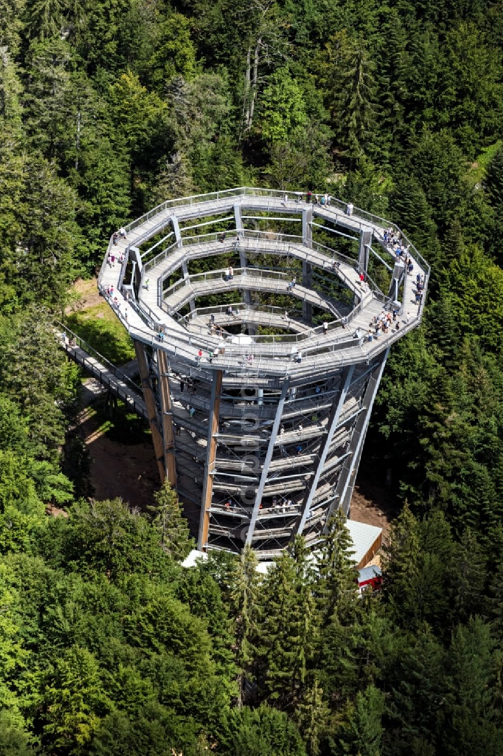 Aerial image Bad Wildbad - Leisure Centre - Amusement Park Baumwipfelpfad Schwarzwald in Bad Wildbad in the state Baden-Wuerttemberg, Germany