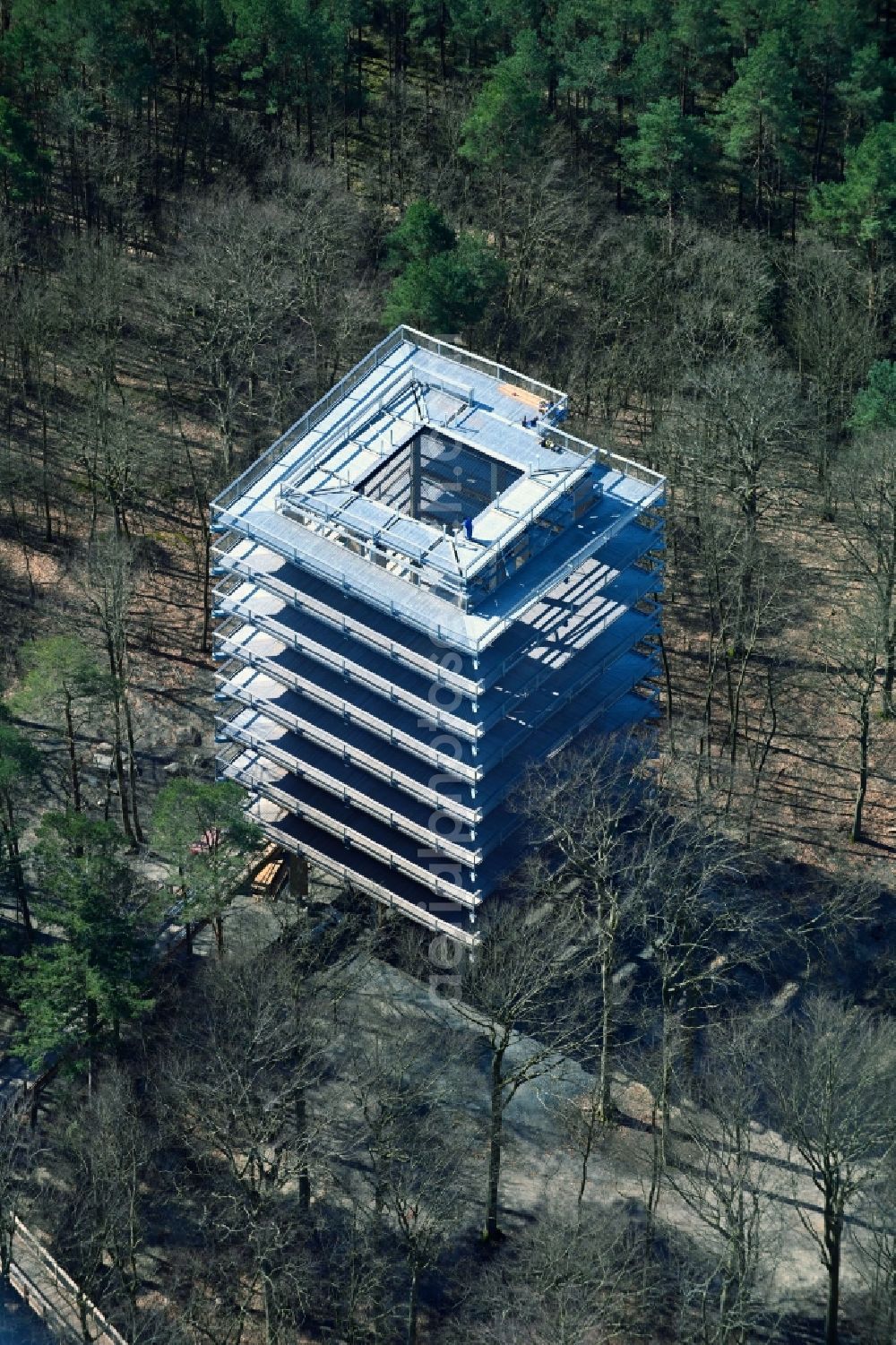 Aerial photograph Heringsdorf - Leisure Centre - Amusement Park treetop path with observation tower in Heringsdorf on the island of Usedom in the state Mecklenburg - Western Pomerania, Germany