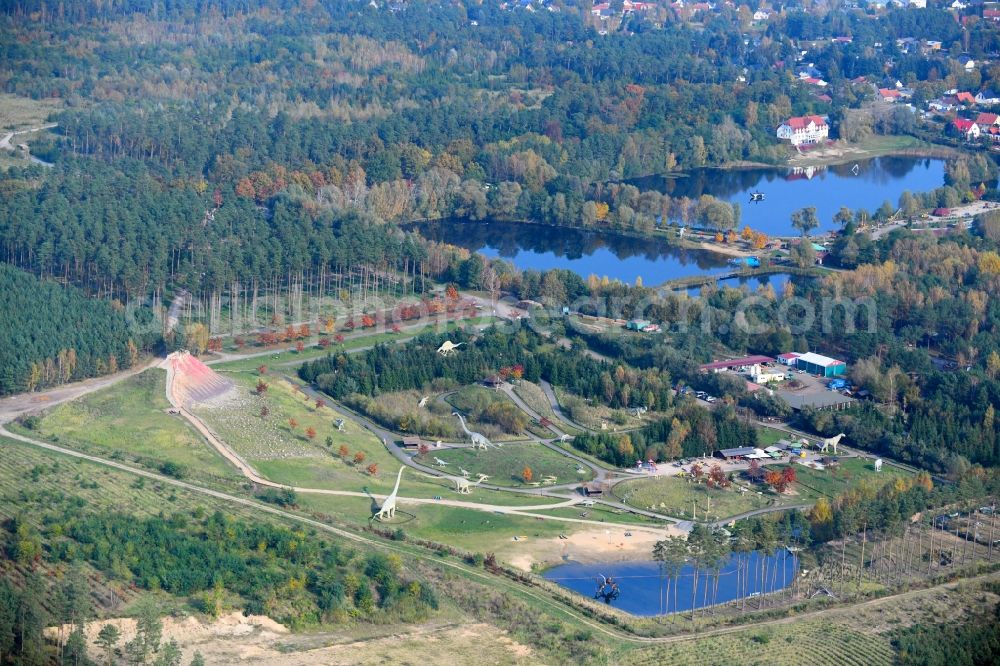 Germendorf from above - Leisure Centre - Amusement Park Dinopark Germendorf An den Waldseen in Oranienburg in the state Brandenburg, Germany