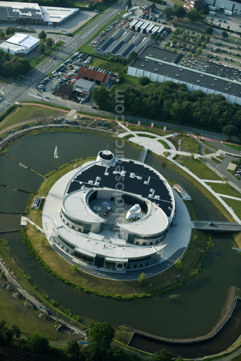 Aerial photograph Aurich - Leisure Centre - Amusement Park ENERGIE ERLEBNIS ZENTRUM on street Osterbusch in the district Tannenhausen in Aurich Ostfriesland in the state Lower Saxony, Germany