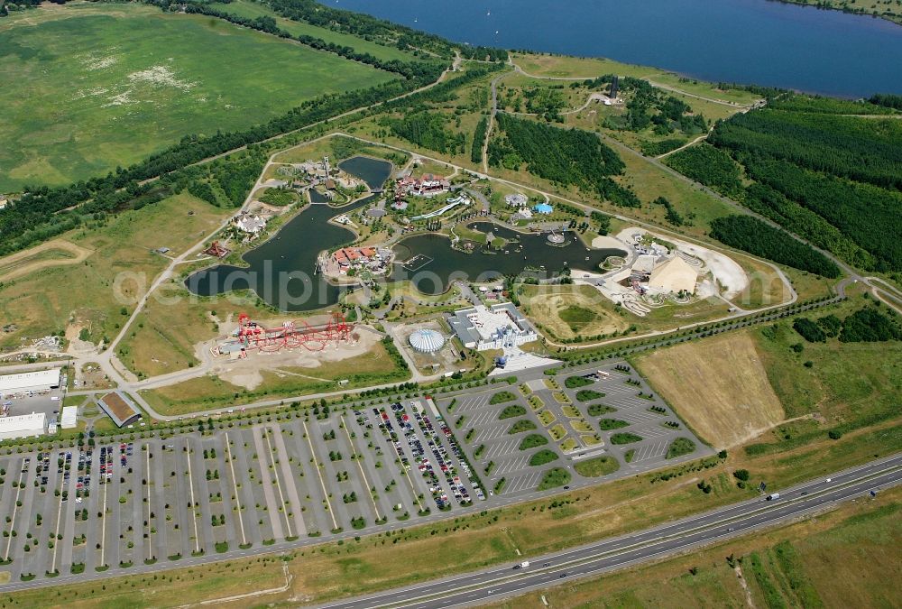 Leipzig from the bird's eye view: Leisure Centre - Amusement park BELANTIS in Leipzig in the state Saxony, Germany