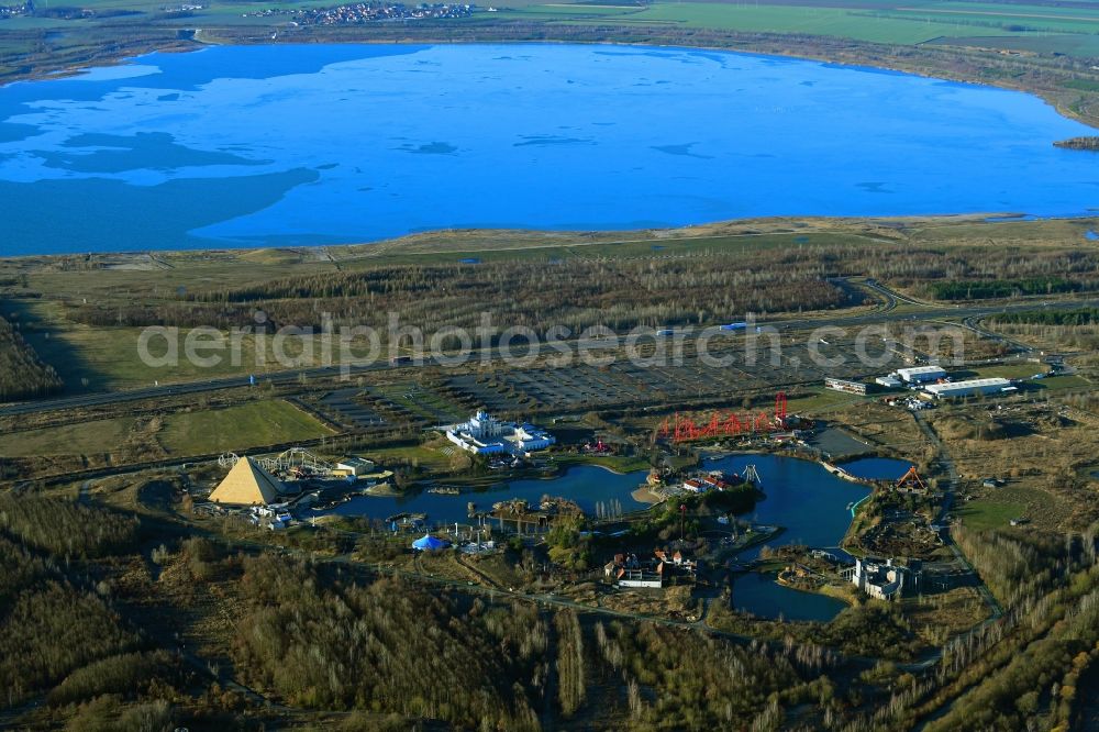 Aerial image Leipzig - Leisure Centre - Amusement park BELANTIS in Leipzig in the state Saxony, Germany