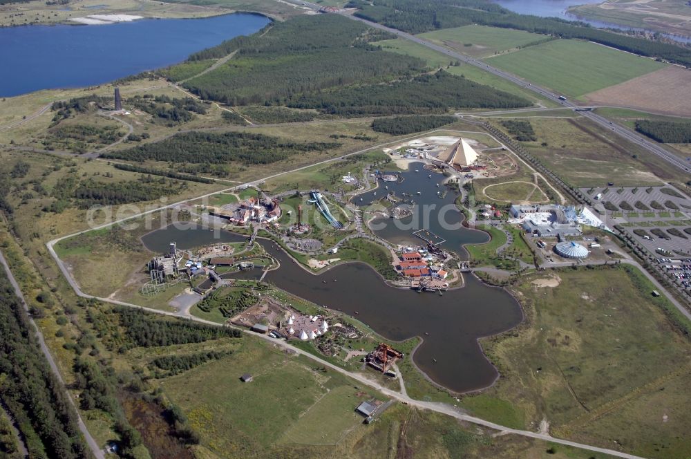 Leipzig from the bird's eye view: Leisure Centre - Amusement park BELANTIS in Leipzig in the state Saxony, Germany