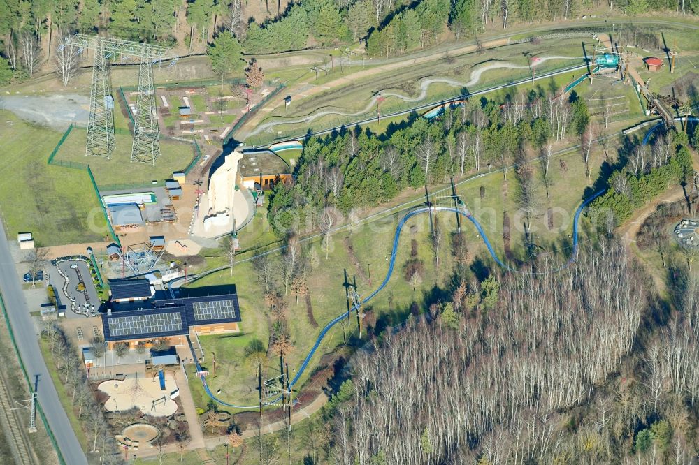 Aerial photograph Teichland - Leisure Centre - Amusement Park Erlebnispark Teichland in Teichland in the state Brandenburg, Germany