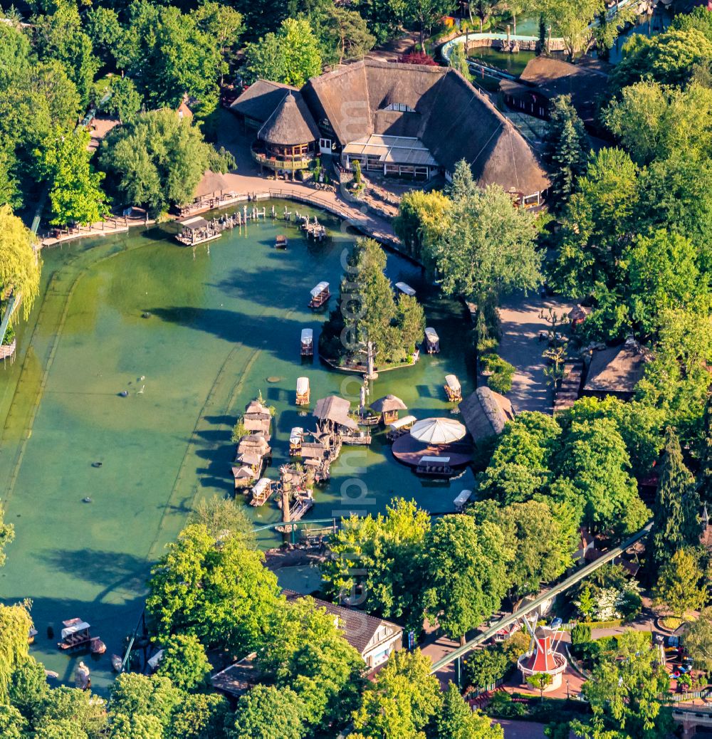 Rust from the bird's eye view: Leisure Centre - Amusement Park Europa-Park on street Europa-Park-Strasse in Rust in the state Baden-Wurttemberg, Germany