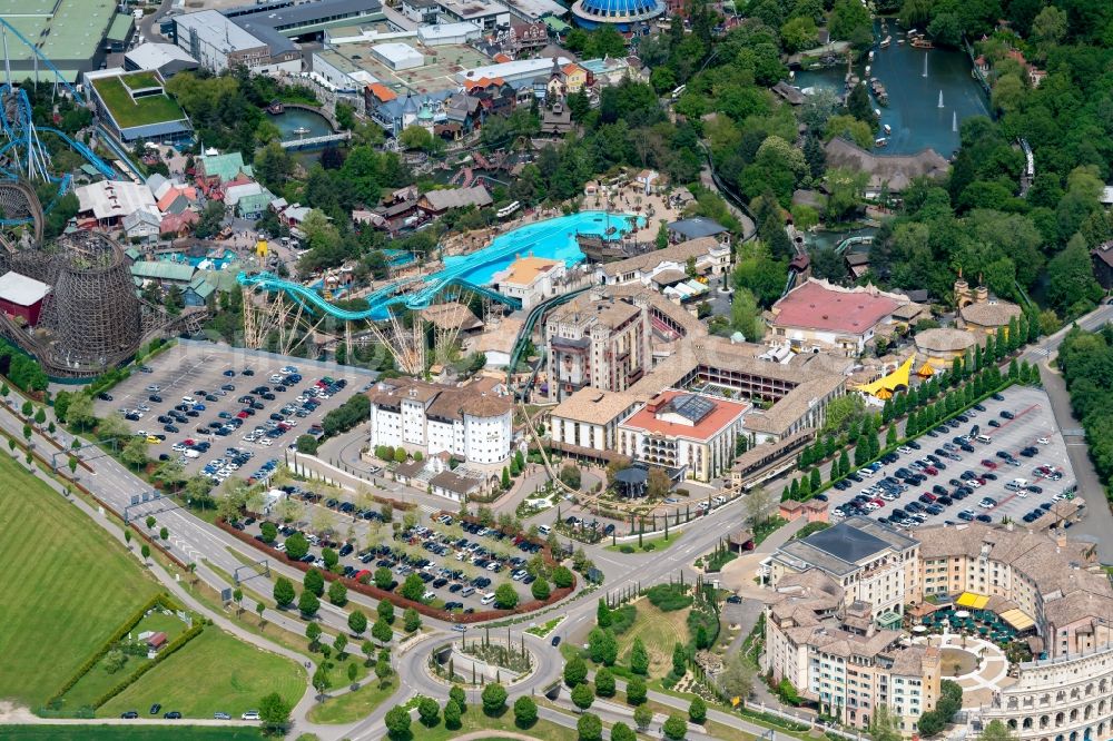 Aerial photograph Rust - Leisure Centre - Amusement Park Europa-Park in Rust in the state Baden-Wurttemberg, Germany