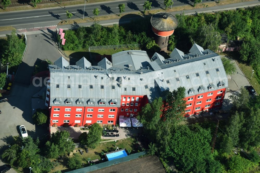 Aerial photograph Leipzig - Leisure Centre - Amusement Park FKK Saunaclub Laufhaus on Torhauer Strasse in Leipzig in the state Saxony