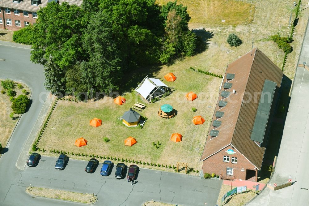 Wesendorf from above - Leisure Centre - Amusement Park Hammerstein Park Wesendorf along the Lange Strasse in Wesendorf in the state Lower Saxony, Germany