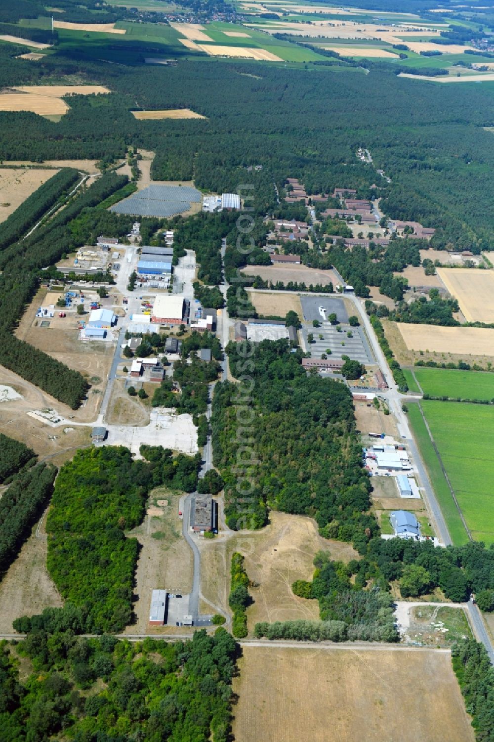 Wesendorf from above - Leisure Centre - Amusement Park Hammerstein Park Wesendorf along the Lange Strasse in Wesendorf in the state Lower Saxony, Germany