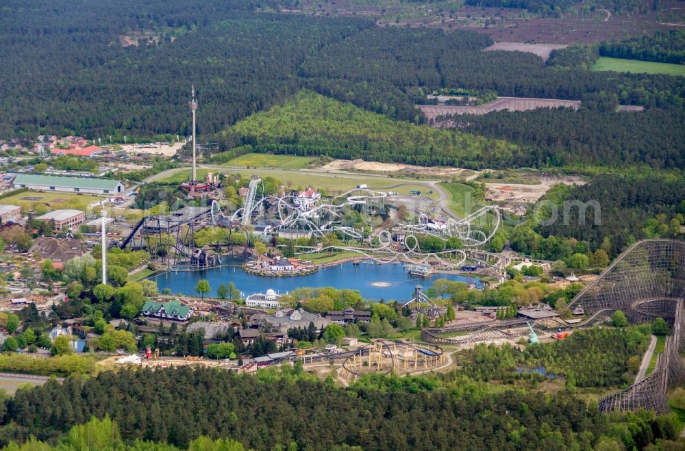 Soltau from above - Leisure Centre - Amusement Park Heidepark Soltau in Soltau in the state Lower Saxony, Germany