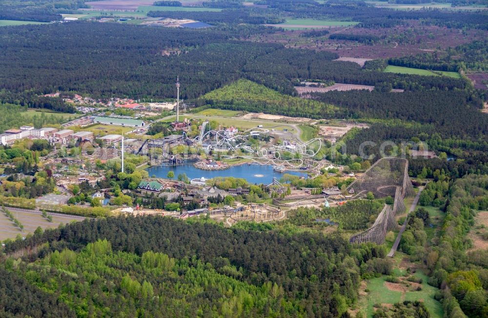 Aerial photograph Soltau - Leisure Centre - Amusement Park Heidepark Soltau in Soltau in the state Lower Saxony, Germany