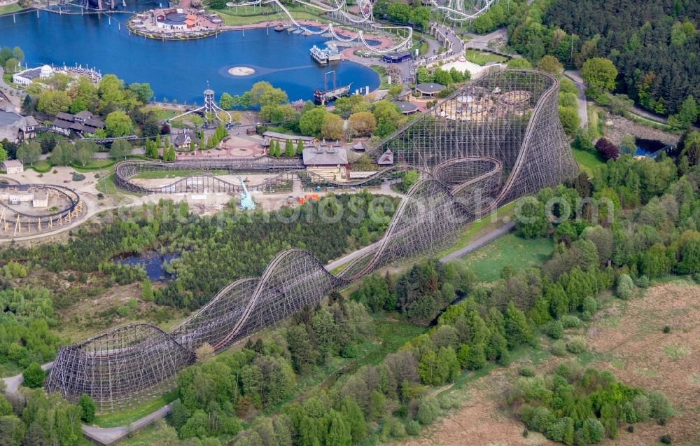 Soltau from the bird's eye view: Leisure Centre - Amusement Park Heidepark Soltau in Soltau in the state Lower Saxony, Germany