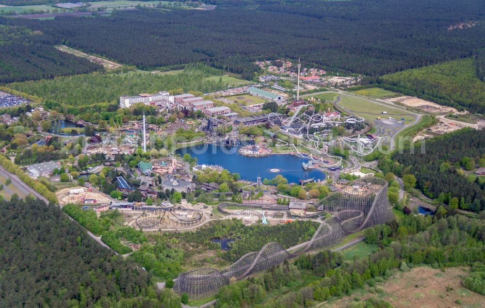 Aerial image Soltau - Leisure Centre - Amusement Park Heidepark Soltau in Soltau in the state Lower Saxony, Germany