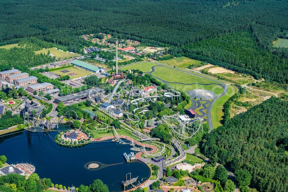 Soltau from the bird's eye view: Leisure Centre - Amusement Park Heidepark Resort Soltau in Soltau in the state Lower Saxony, Germany