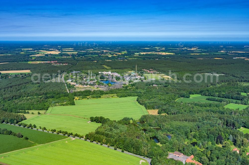 Soltau from the bird's eye view: Leisure Centre - Amusement Park Heidepark Resort Soltau in Soltau in the state Lower Saxony, Germany