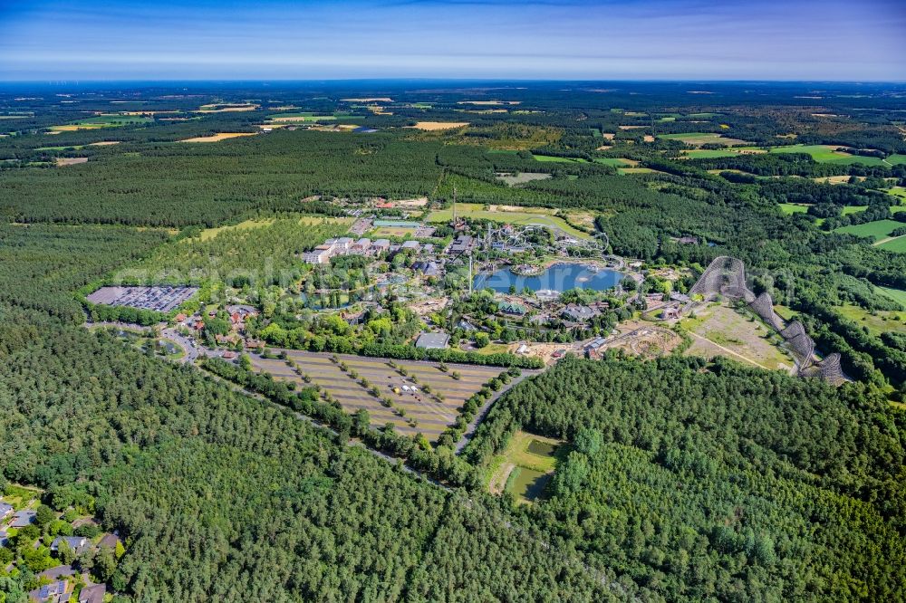 Soltau from the bird's eye view: Leisure Centre - Amusement Park Heidepark Resort Soltau in Soltau in the state Lower Saxony, Germany