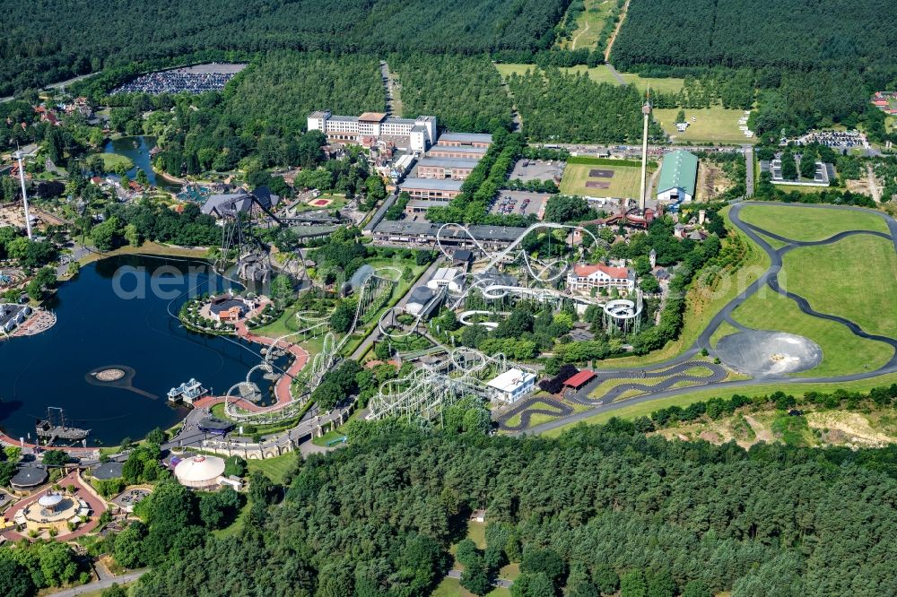 Aerial image Soltau - Leisure Centre - Amusement Park Heidepark Resort Soltau in Soltau in the state Lower Saxony, Germany