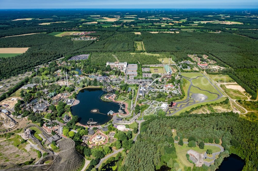 Aerial photograph Soltau - Leisure Centre - Amusement Park Heidepark Resort Soltau in Soltau in the state Lower Saxony, Germany