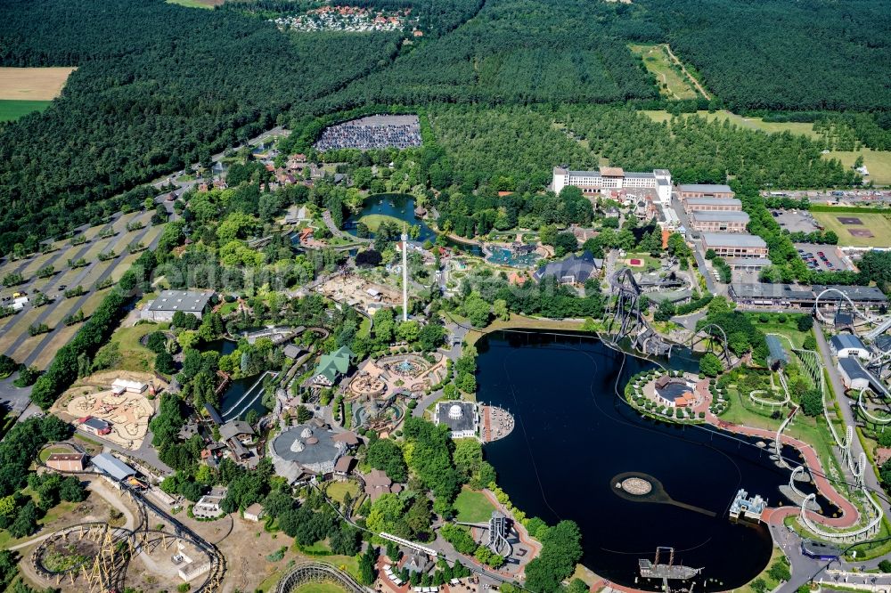 Soltau from above - Leisure Centre - Amusement Park Heidepark Resort Soltau in Soltau in the state Lower Saxony, Germany