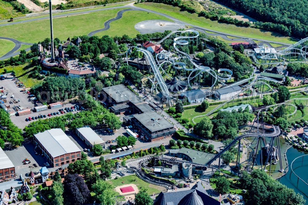 Soltau from the bird's eye view: Leisure Centre - Amusement Park Heidepark Resort Soltau in Soltau in the state Lower Saxony, Germany