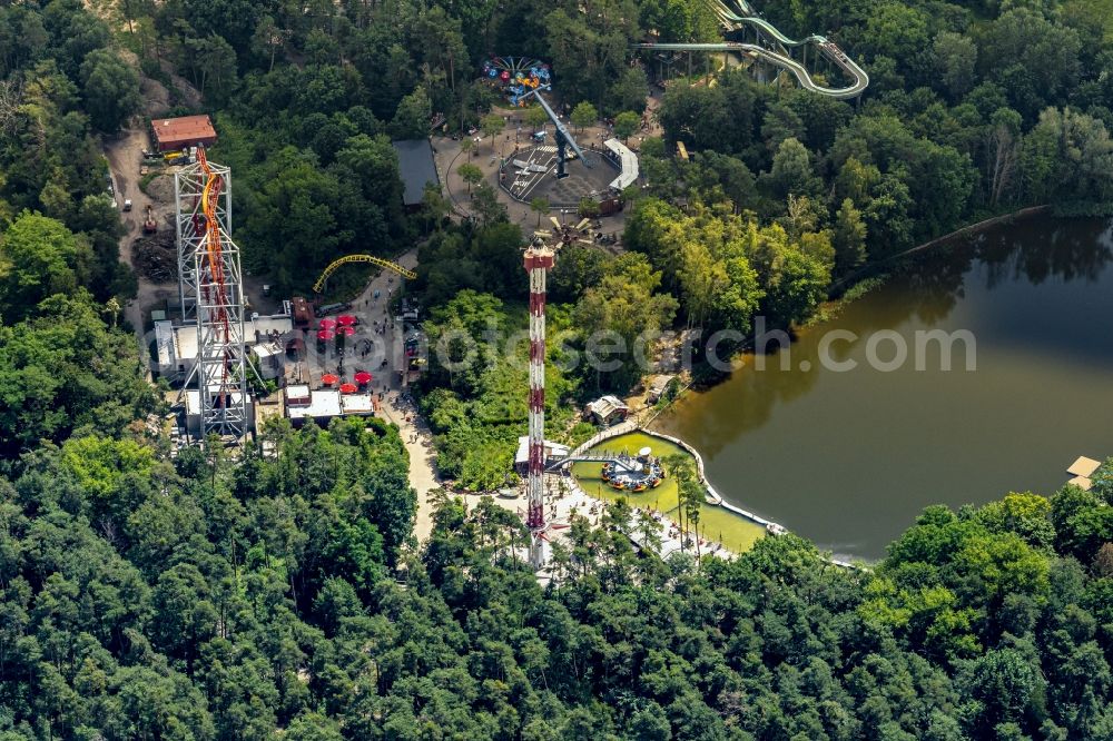 Aerial image Haßloch - Leisure Centre - Amusement Park Holiday Park in Hassloch in the state Rhineland-Palatinate, Germany