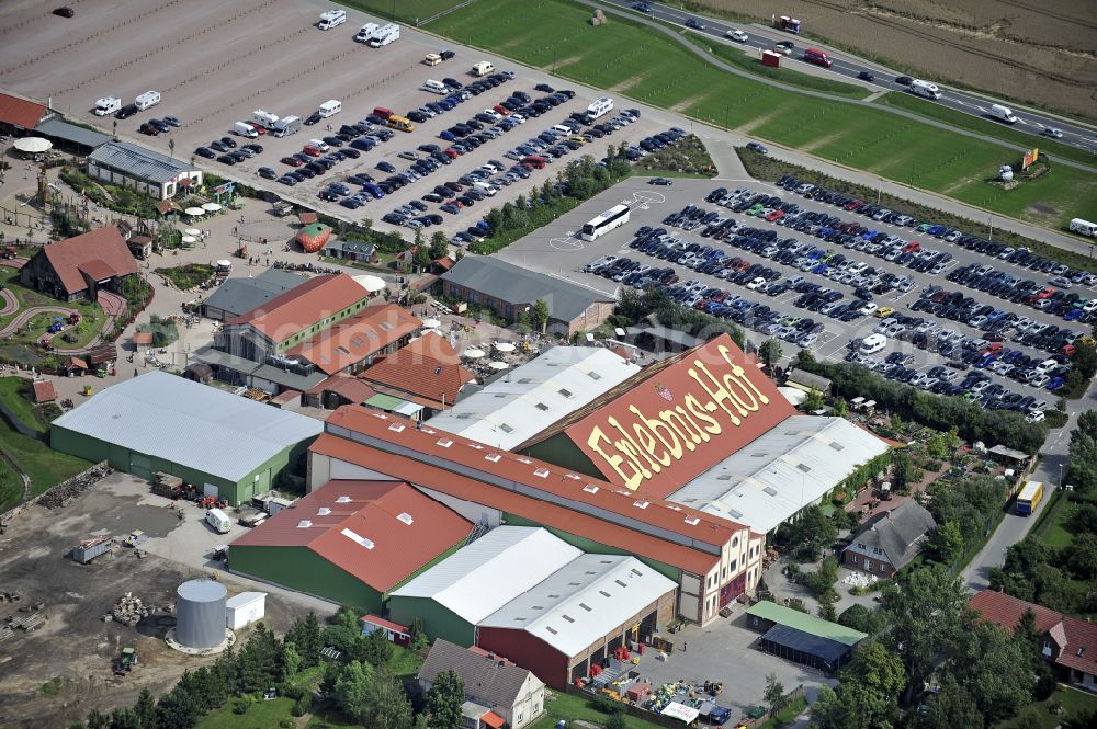 Rövershagen from the bird's eye view: Leisure Centre - Amusement Park Karls Erlebnis-Dorf on street Purkshof in Roevershagen in the state Mecklenburg - Western Pomerania, Germany