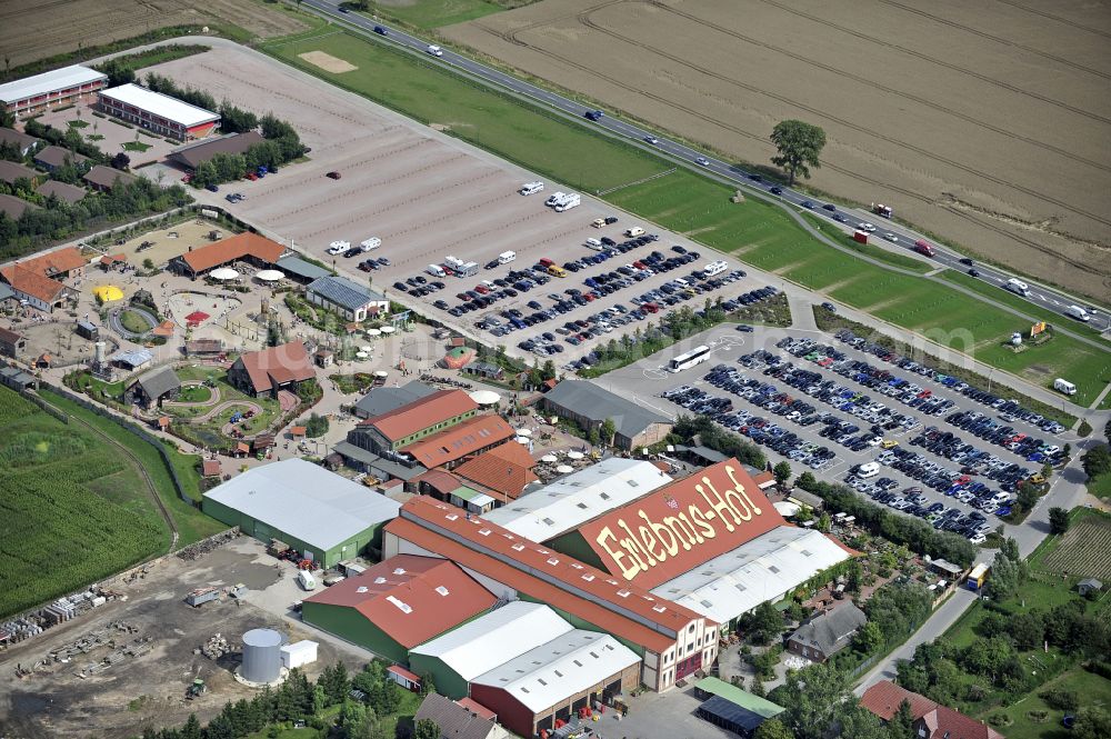 Aerial image Rövershagen - Leisure Centre - Amusement Park Karls Erlebnis-Dorf on street Purkshof in Roevershagen in the state Mecklenburg - Western Pomerania, Germany