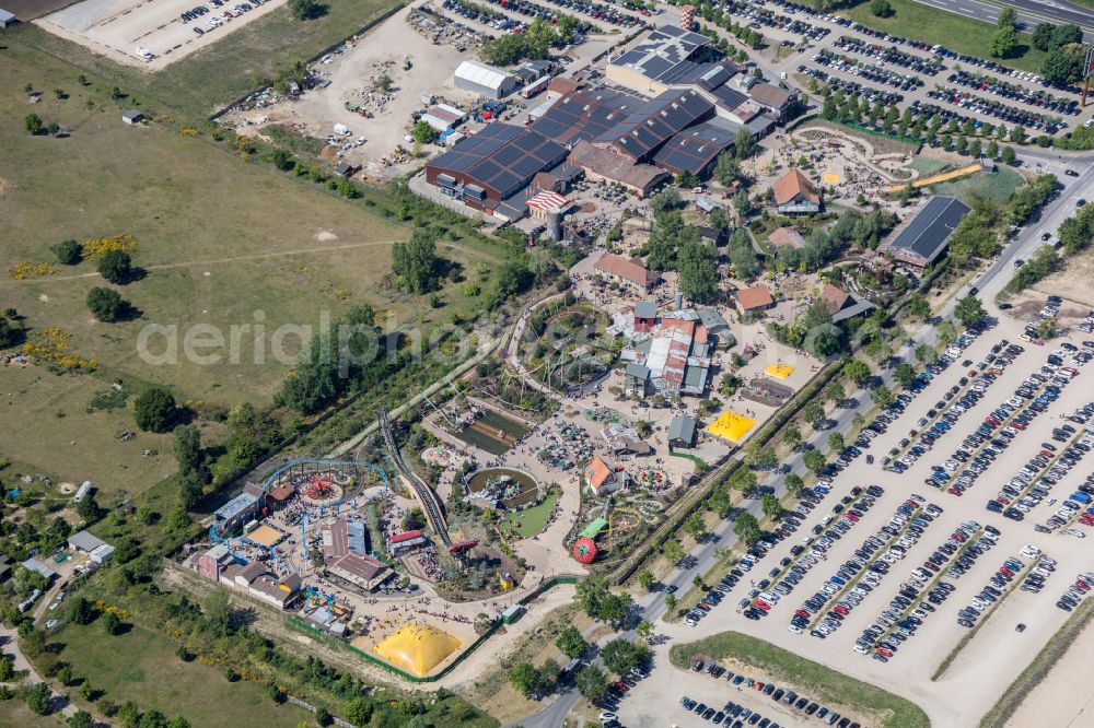 Aerial photograph Wustermark - Leisure Centre - Amusement Park Karls Erlebnisdorf Zur Doebritzer Heide in the district Elstal in Wustermark in the state Brandenburg, Germany