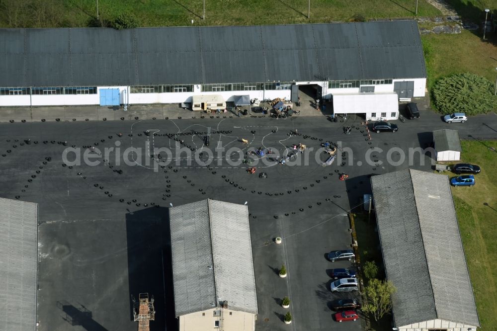 Fürstenwalde/Spree from the bird's eye view: Leisure center - Amusement kart track on the former airfield site in Fuerstenwalde / Spree in Brandenburg