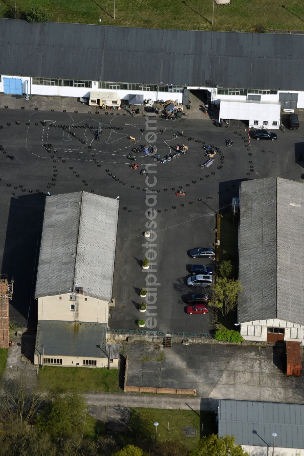 Aerial image Fürstenwalde/Spree - Leisure center - Amusement kart track on the former airfield site in Fuerstenwalde / Spree in Brandenburg