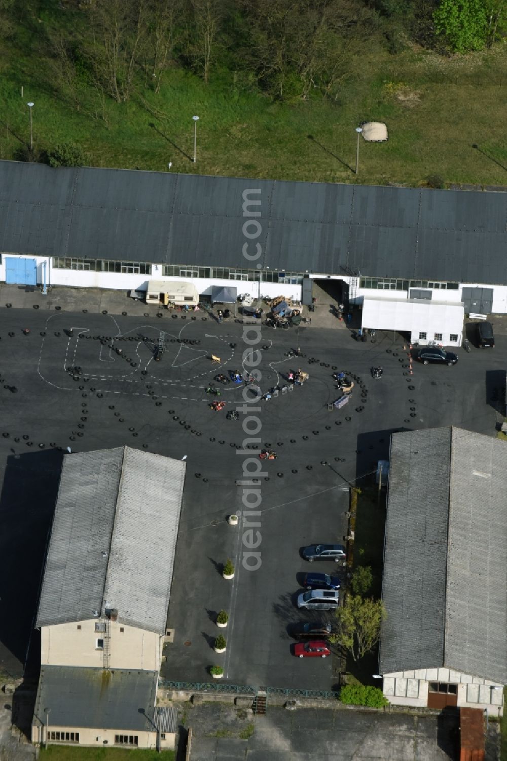 Aerial photograph Fürstenwalde/Spree - Leisure center - Amusement kart track on the former airfield site in Fuerstenwalde / Spree in Brandenburg