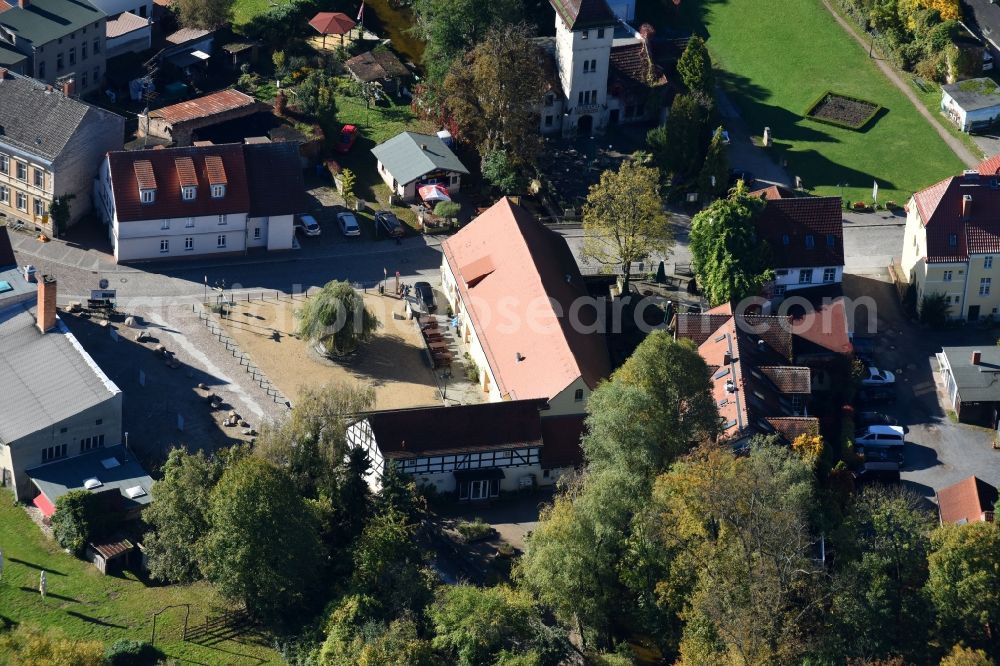 Buckow (Märkische Schweiz) from the bird's eye view: Building of the cinema - movie theater Parklichtspiele Buckow on Wriezener Strasse in Buckow (Maerkische Schweiz) in the state Brandenburg, Germany