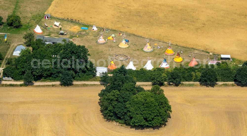 Aerial image Klocksin - Leisure Centre - Amusement Park Klax Indianerdorf in Klocksin in the state Mecklenburg - Western Pomerania