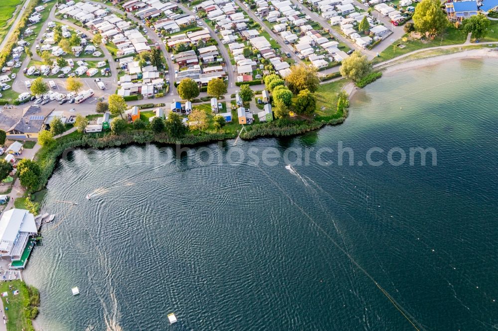 Aerial photograph Sankt Leon - Leisure center of water skiing - racetrack in Sankt Leon-Rot in the state Baden-Wurttemberg, Germany