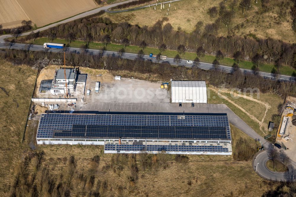 Werl from above - Leisure Centre - Amusement Park with indoor playground Monkey Island Werl on street Walkmuehlenstrasse in Werl at Ruhrgebiet in the state North Rhine-Westphalia, Germany