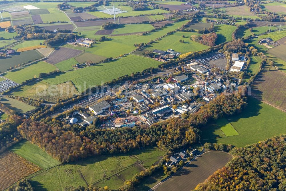 Aerial photograph Bottrop - Leisure Centre - Amusement Park Movie Park Germany on Warner-Allee in Bottrop in the state North Rhine-Westphalia, Germany