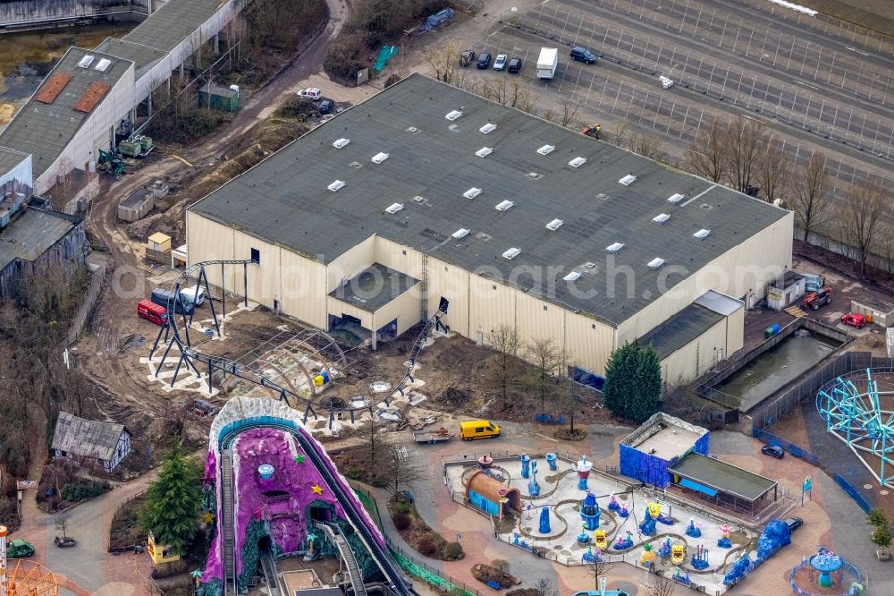 Aerial photograph Bottrop - Leisure Centre - Amusement Park Movie Park Germany on Warner-Allee in Bottrop at Ruhrgebiet in the state North Rhine-Westphalia, Germany