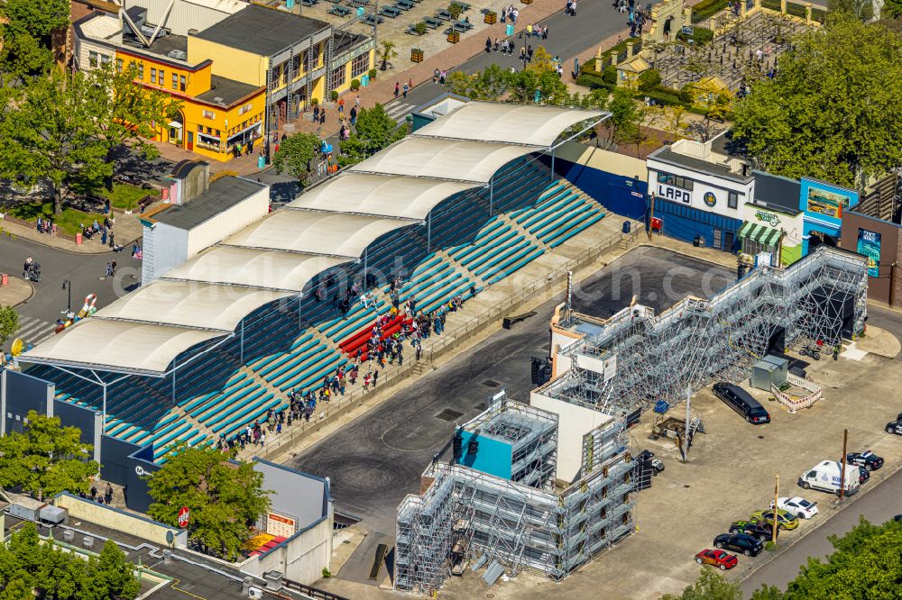 Bottrop from above - Leisure Centre - Amusement Park Movie Park Germany on Warner-Allee in Bottrop at Ruhrgebiet in the state North Rhine-Westphalia, Germany