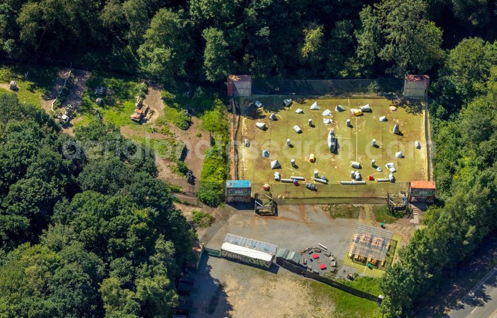 Ennepetal from the bird's eye view: Leisure Centre - Amusement Park Paintball Revolution Outpost Ennepetal on Koelner Strasse in Ennepetal in the state North Rhine-Westphalia, Germany