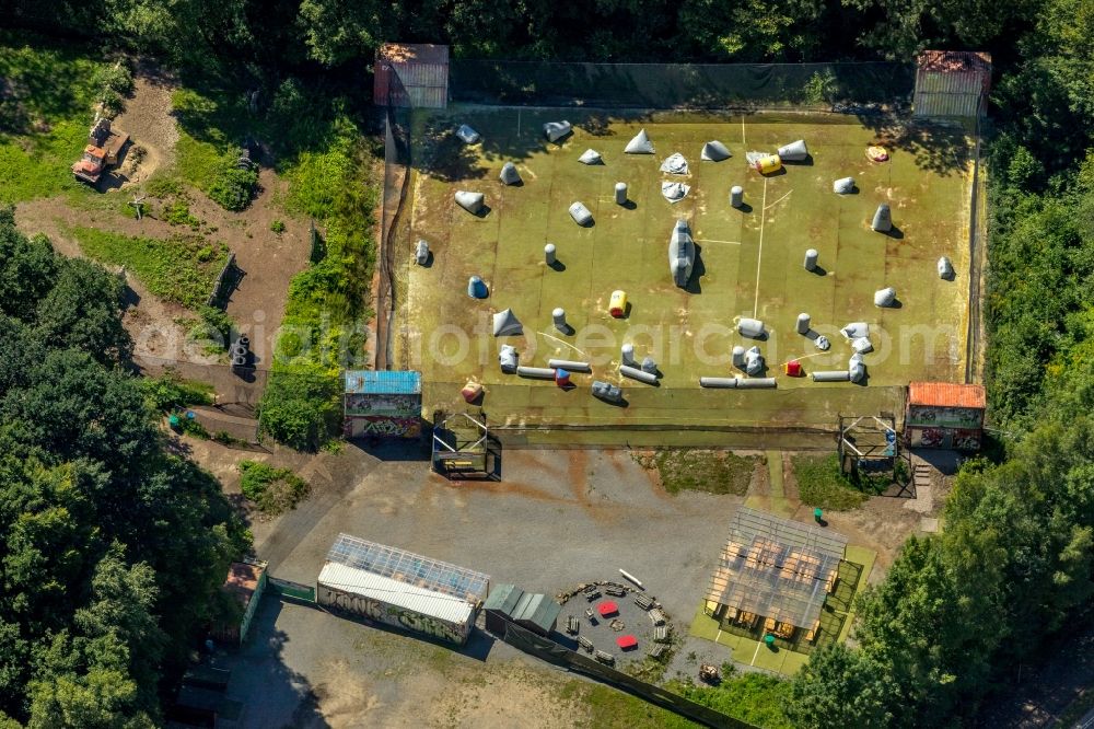 Aerial image Ennepetal - Leisure Centre - Amusement Park Paintball Revolution Outpost Ennepetal on Koelner Strasse in Ennepetal in the state North Rhine-Westphalia, Germany