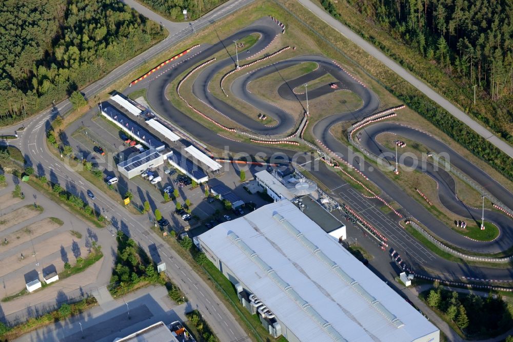 Wackersdorf from the bird's eye view: Leisure Centre - Amusement Park Pro-kart GmbH & Co. KG in Wackersdorf in the state Bavaria