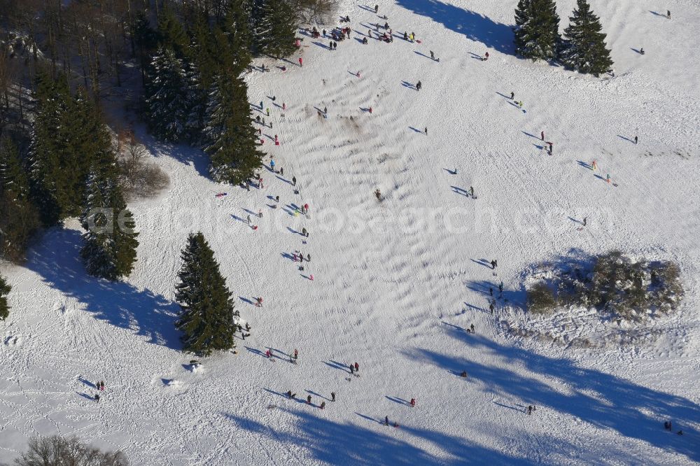 Aerial photograph Hessisch Lichtenau - Sport- and Leisure Centre of toboggan run Hoher Meissner in the district Hausen in Hessisch Lichtenau in the state Hesse