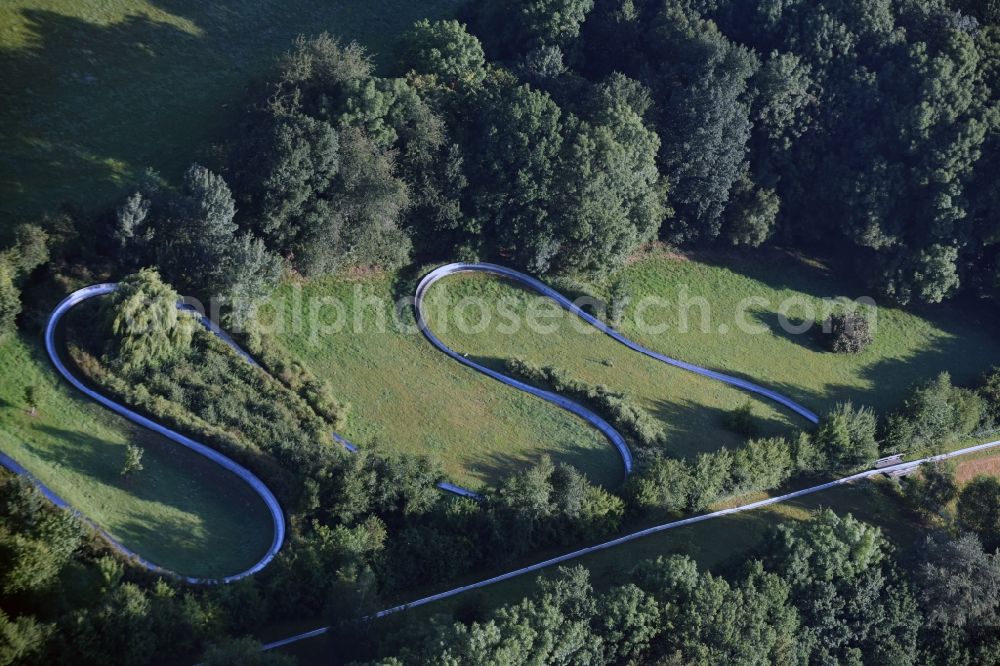 Aerial image Kohren-Sahlis - Sport- and Leisure Centre of toboggan run Sommerrodelbahn in Kohren-Sahlis in Kohren-Sahlis in the state Saxony