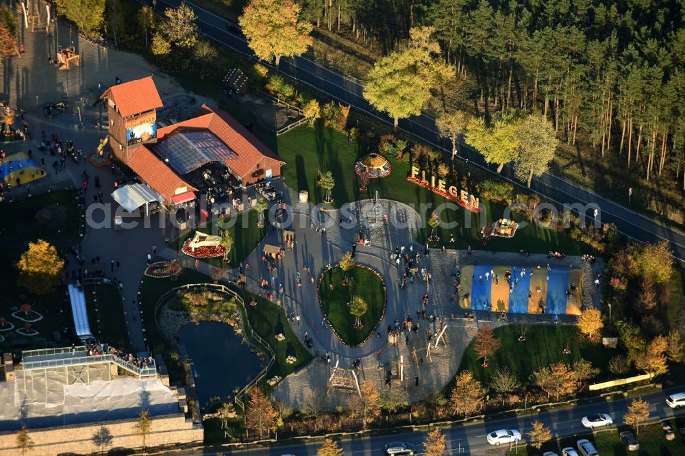 Klaistow from above - Leisure Centre - Amusement Park Spargel- und Erlebnishof Klaistow Glindower Strasse in Klaistow in the state Brandenburg