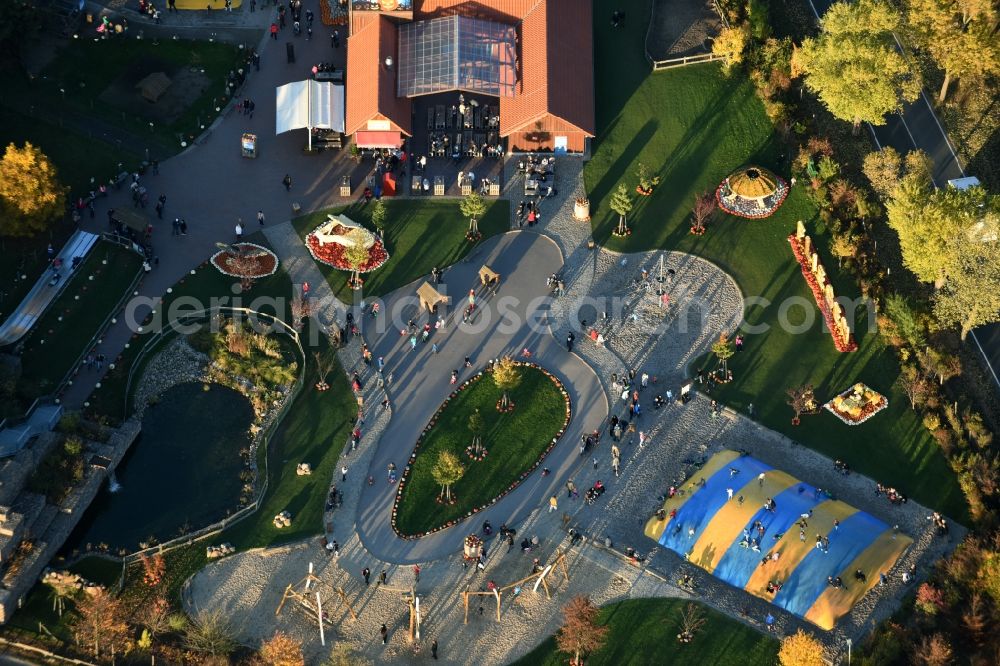 Klaistow from the bird's eye view: Leisure Centre - Amusement Park Spargel- und Erlebnishof Klaistow Glindower Strasse in Klaistow in the state Brandenburg