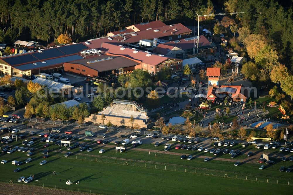 Aerial image Klaistow - Leisure Centre - Amusement Park Spargel- und Erlebnishof Klaistow Glindower Strasse in Klaistow in the state Brandenburg