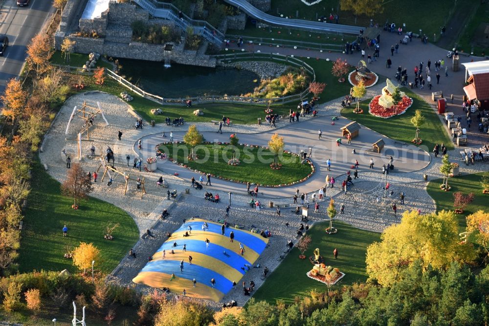 Klaistow from the bird's eye view: Leisure Centre - Amusement Park Spargel- und Erlebnishof Klaistow Glindower Strasse in Klaistow in the state Brandenburg