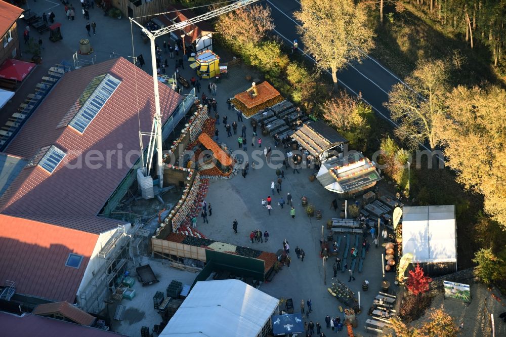 Klaistow from above - Leisure Centre - Amusement Park Spargel- und Erlebnishof Klaistow Glindower Strasse in Klaistow in the state Brandenburg