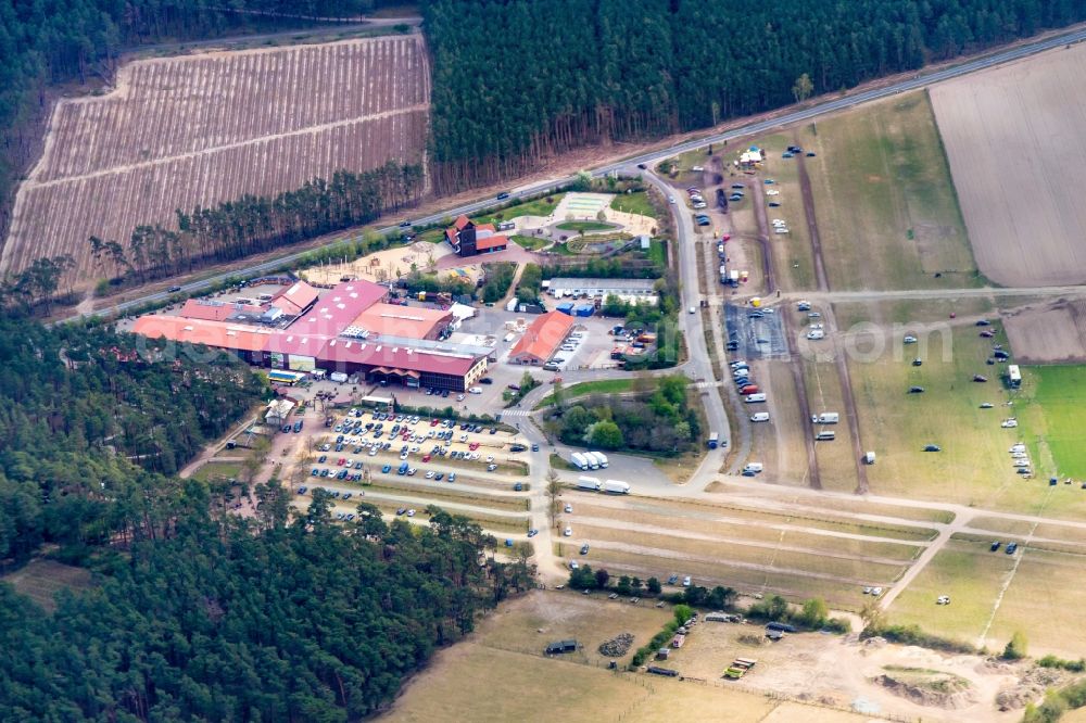 Beelitz from above - Leisure Centre - Amusement Park Spargel- und Erlebnishof Klaistow Glindower Strasse in Klaistow in the state Brandenburg