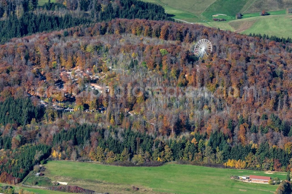 Sonnenbühl from above - Leisure Centre - Amusement Park Traumland Baerenhoehle in Sonnenbuehl in the state Baden-Wurttemberg, Germany